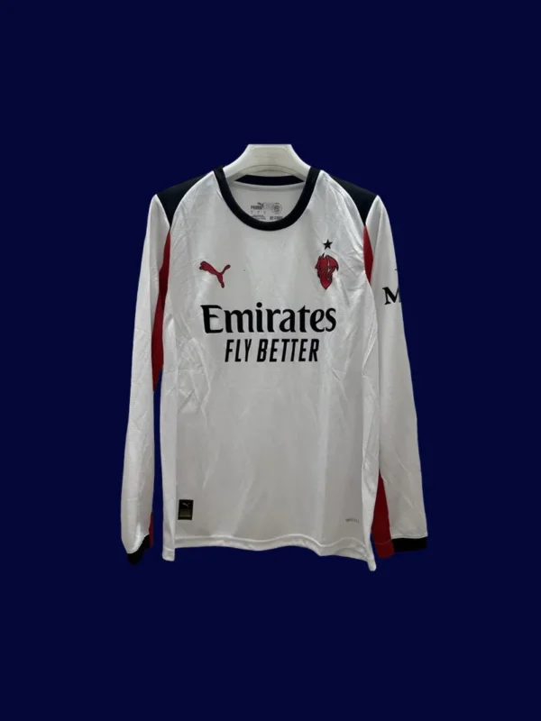 AC Milan Away Long Sleeve Jersey 2526 Fans Version1 - KFCool – Football Jerseys & Soccer Kits Store AC Milan 25/26 Fans Away Long Sleeve Front