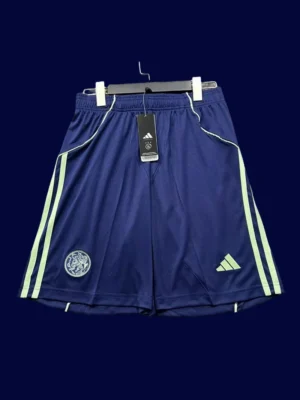Ajax 25/26 away shorts fans version front, navy supporter shorts