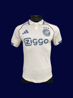 Ajax 25/26 third white player jersey front, pro match white kit