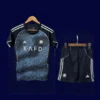 Al Nassr 25/26 away kids fans kit front, youth supporter blue set