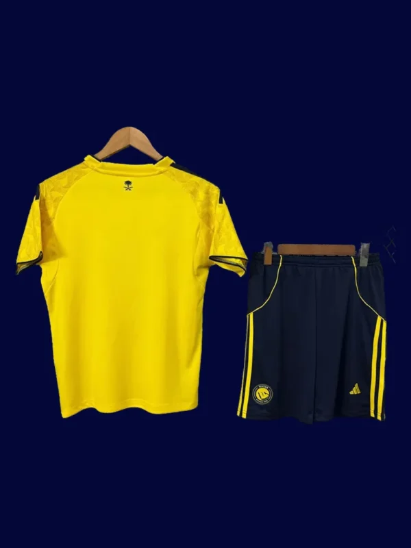 Al Nassr 25/26 home kids fans kit back, youth supporter rear