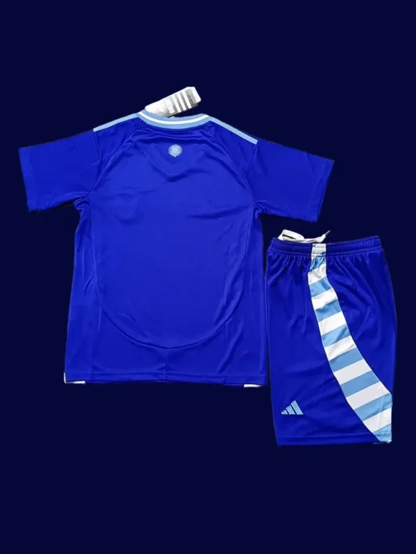 Argentina 24/25 Kids Away Blue Jersey Fans Version - Back | Youth Number Area