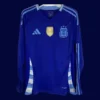Argentina 24/25 Away Blue Long Sleeve Fans Jersey - Front | LS Supporter Shirt