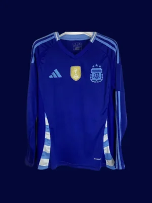 Argentina 24/25 Away Blue Long Sleeve Fans Jersey - Front | LS Supporter Shirt