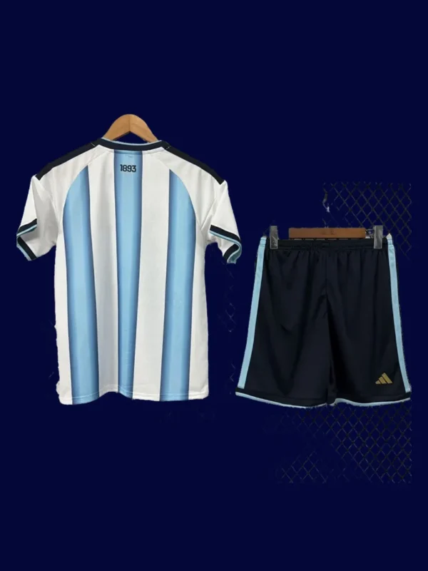 Argentina Kids Home Jersey 26/27 Fans — Back | Youth Number Detail | 2026 World Cup