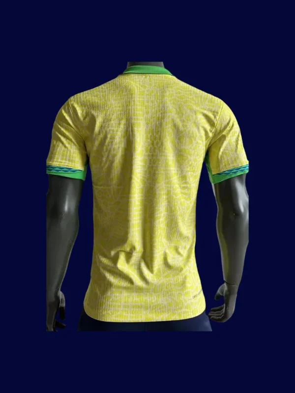 Brazil 24/25 Home Yellow Jersey Player Version - Back | Number Zone & Mesh