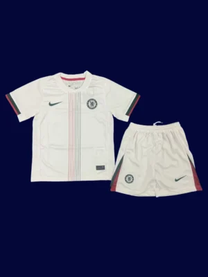 Chelsea 25/26 Kids Away Front white jersey youth fit