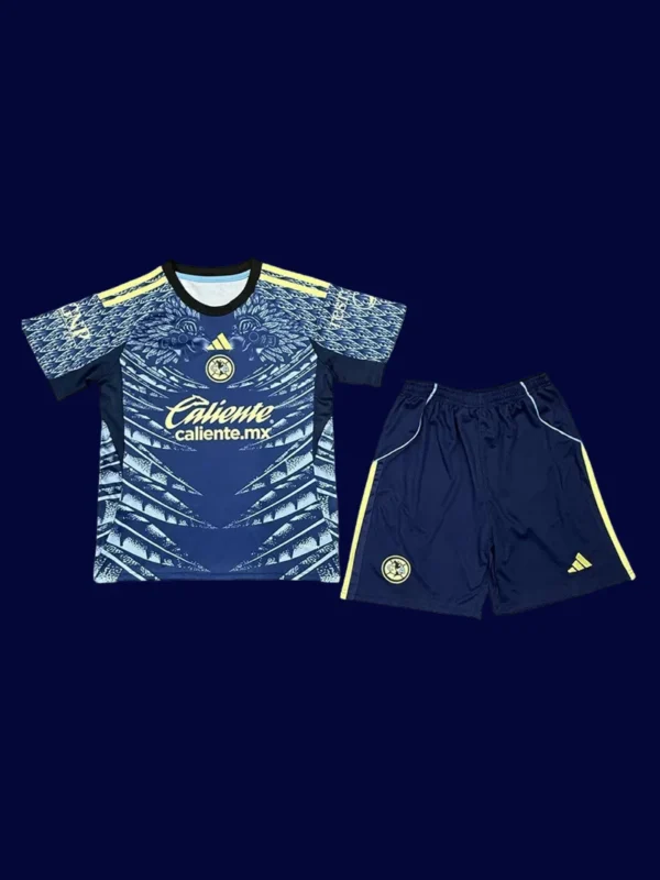 Club America 2526 Away Black Kids Fans Kit Front | Youth Dark Set