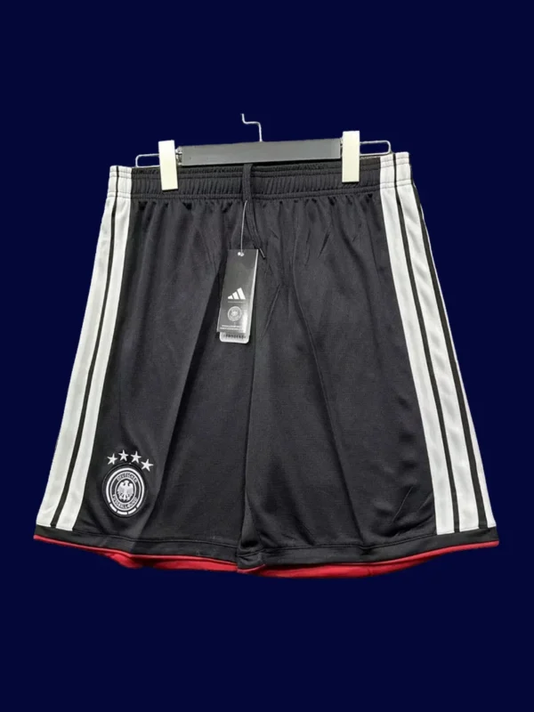 Germany Home Black Shorts Pants 2627 Fans Version - KFCool – Football Jerseys & Soccer Kits Store Germany Home Black Shorts 26/27 Fans — Front View | Supporter Shorts for 2026 World Cup