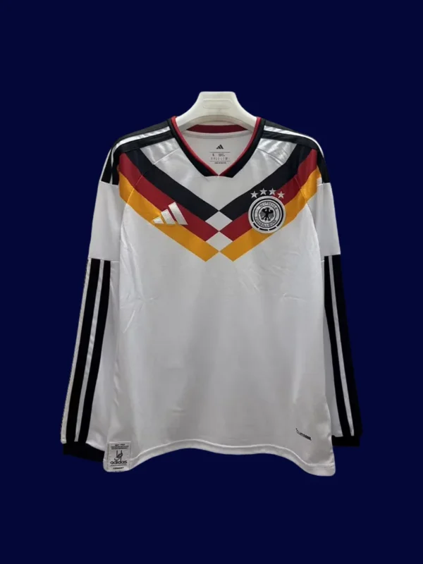 Germany Home White Long Sleeve Jersey 2627 Fans Version1 - KFCool – Football Jerseys & Soccer Kits Store Germany Home White Long Sleeve 26/27 Fans — Front View | 2026 World Cup Fan Edition