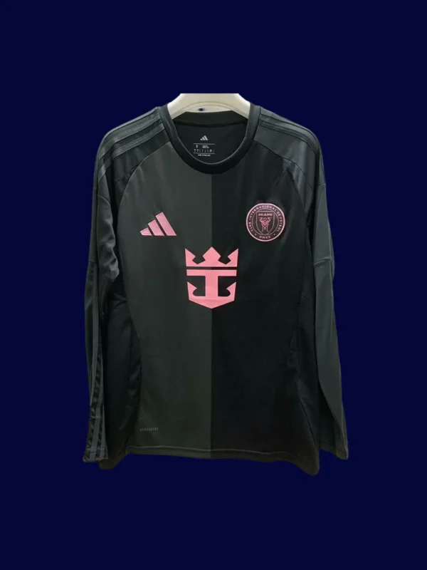 Inter Miami 2526 Away Black LS Fans Jersey Front | Supporter LS Kit