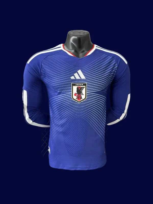 Japan Home Blue Long Sleeve Jersey 26/27 Player — Front | Pro Sleeve Design for 2026 World Cup