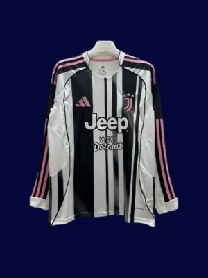 Juventus 2526 Home Long Sleeve Fans Front comfortable everyday jersey