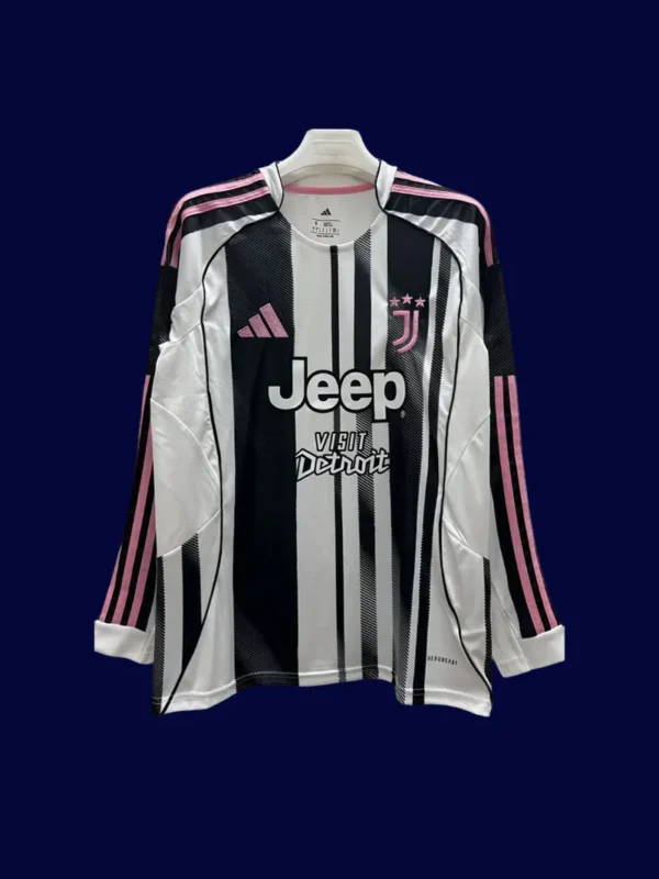 Juventus 2526 Home Long Sleeve Fans Front comfortable everyday jersey