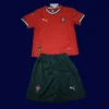 Portugal Home Kids kits 2526 Fans Version1 - KFCool – Football Jerseys & Soccer Kits Store Portugal 2526 Home Kids Fans Kit Front | Youth Supporter Red Set