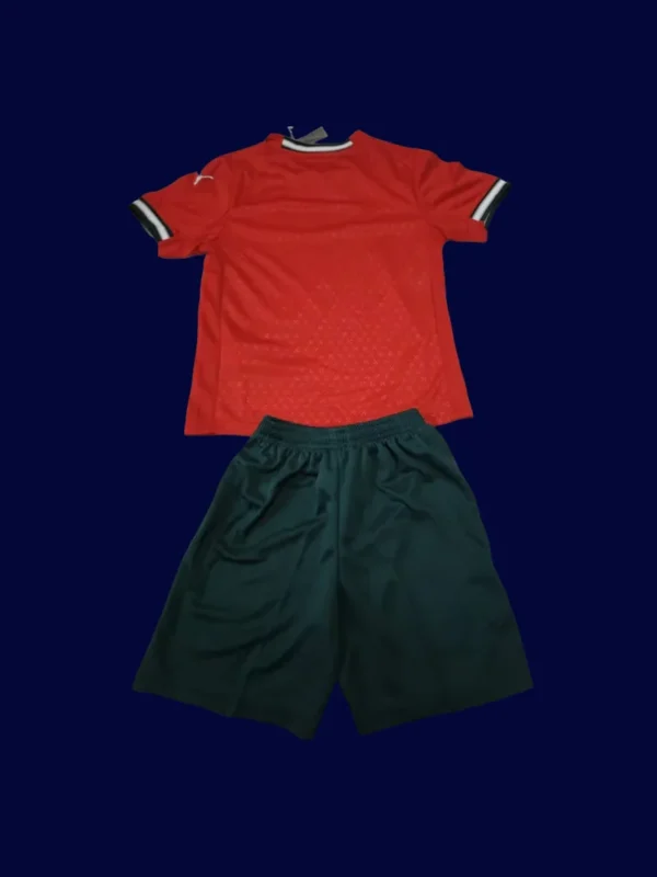 Portugal Home Kids kits 2526 Fans Version2 - KFCool – Football Jerseys & Soccer Kits Store Portugal 2526 Home Kids Fans Kit Back | Youth Supporter Rear