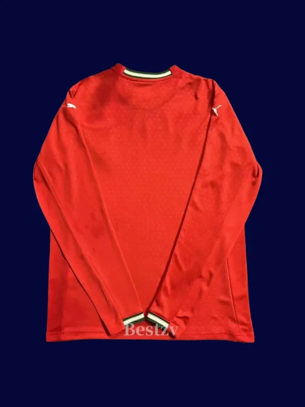 Portugal Home Red Long Sleeve Jersey 2526 Fans Version2 - KFCool – Football Jerseys & Soccer Kits Store Portugal 2526 Home LS Fans Jersey Red Back | Supporter LS Rear