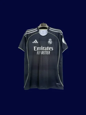 Real Madrid Away Front Fans 25/26 Black Jersey