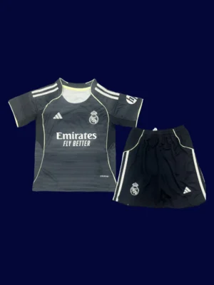 Real Madrid Kids Away Front Fans 25/26 Black Kit