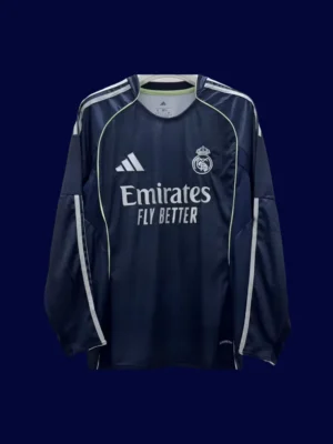 Real Madrid Away Long Sleeve Front Fans 25/26
