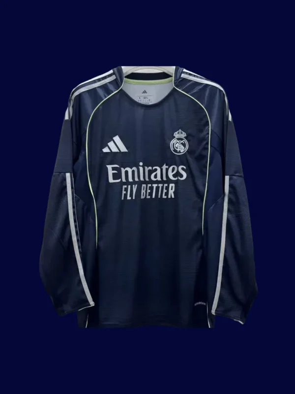 Real Madrid Away Long Sleeve Front Fans 25/26