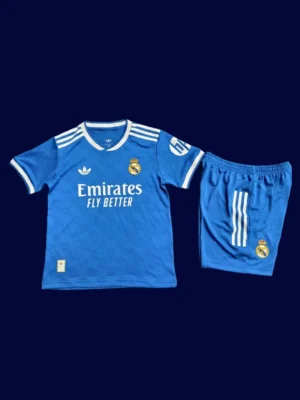 eal Madrid Kids Third Front Player 25/26 Blue Kit