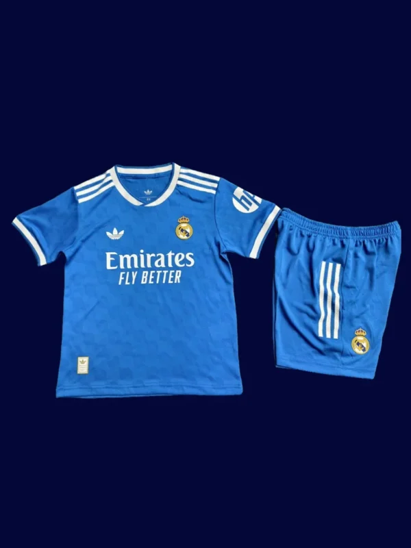 eal Madrid Kids Third Front Player 25/26 Blue Kit