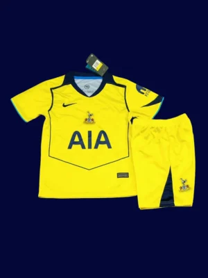 Tottenham 25/26 Kids Third Fans Jersey Front yellow kids replica.