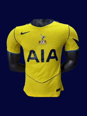 Tottenham 25/26 Third Yellow Jersey Player Front bold yellow authentic.