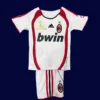 AC Milan away classic retro kids kits 2006/07 front youth white red black kit