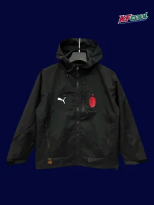 AC Milan black outdoor jackets 25/26 fans version front view