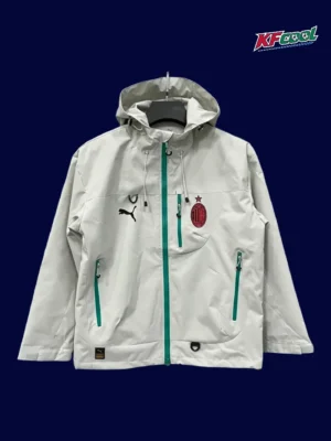 AC Milan gray outdoor jackets 25/26 fans version front view