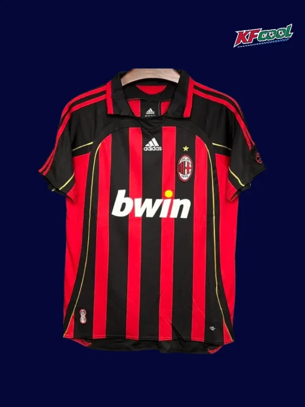 AC Milan home classic retro jersey 2006/07 front red black vintage style