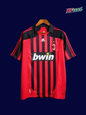 AC Milan home classic retro jersey 2007/08 front red black iconic stripes