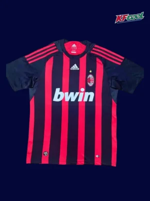 AC Milan home classic retro jersey 2008/09 front red black vintage design