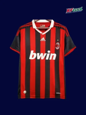 AC Milan home classic retro jersey 2009/10 front red black vintage football shirt