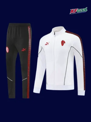 AC Milan white jacket tracksuit 25/26 fans version front view