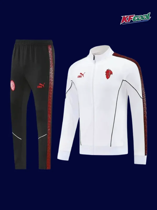 AC Milan white jacket tracksuit 25/26 fans version front view