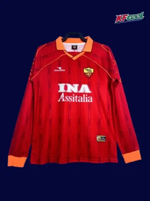 AS Roma home retro long sleeve jersey 1999/00 front classic vintage design