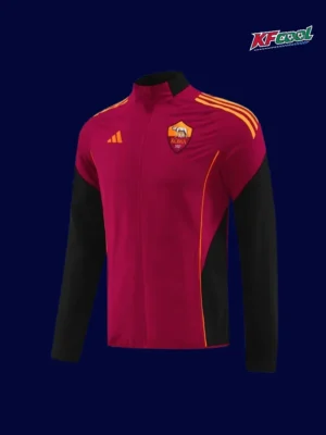 AS Roma jujube red windbreaker 25/26 front lightweight jacket