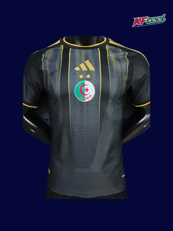 Algeria black training shirt 26/27 player front — pro fit, breathable