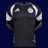 Algeria black training shirt 26/27 player front (white) — pro fit, breathable