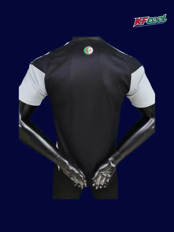 Algeria black training shirt 26/27 player back (white) — ventilation panels