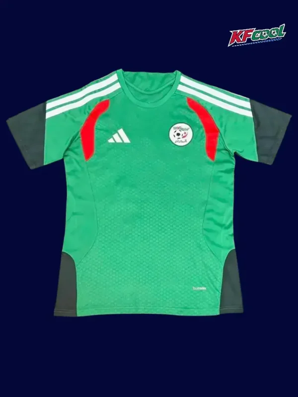 Algeria green training shirt 26/27 fans front (red) — breathable material