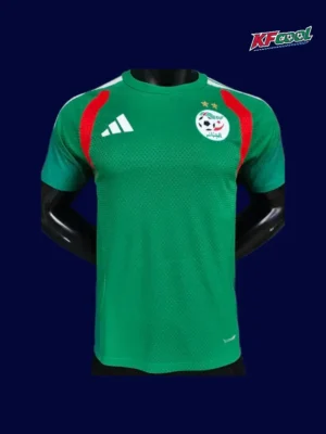 Algeria green training shirt 26/27 player front (red) — pro fit, breathable