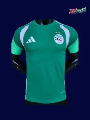Algeria green training shirt 26/27 player front (white) — pro fit, breathable