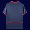 back view of blue away retro football jersey (02/04) showing plain back for numbers.