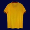 back view of yellow away retro football jersey (93/94) showing plain back and number zone.
