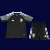 Aston Villa Away Black Kids kits 25/26 front lightweight breathable junior football shirt