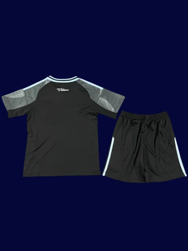 Aston Villa Away Black Kids kits 25/26 back custom number